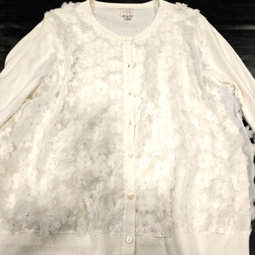 a new day White Floral Sweater Set